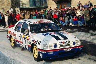 François Delecour - Daniel Grataloup
60º Rallye Automobile de Monte-Carlo 1992. Ford Sierra RS Cosworth 4x4 (A9 FMC). Clasificado 4º.

Del 23 al 29 de Enero, Monte-Carlo.
Superficie: asfalto - nieve.

El Rally tenia un total de 3317.61 km de los que 628.29 km divididos en 26 tramos eran especiales (1 de ellas fue cancelada SS23 Col de Turini 3 de 22,21 Km).

Tomaron la salida 141 equipos, finalizaron 76.@
Palabras clave: ;Ford;Sierra;Cosworth;Montecarlo;1992;nieve
