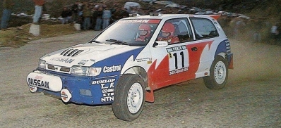François Chatriot - Michel Perin
26º Rallye de Portugal - Vinho do Porto 1992. Nissan Sunny GTI-R (J1 NME). Clasificado 6º.
Nissan Motorsports Europe

Del 3 al 7 de Marzo, Portugal.
Superficie: tierra.

El Rally tenia un total de 2211.17 km de los que 577.38 km divididos en 40 tramos, eran especiales.

Se inscribieron 114 equipos, tomaron la salida 100, finalizaron 31.@
Palabras clave: Nissan;Sunny;Portugal;1992