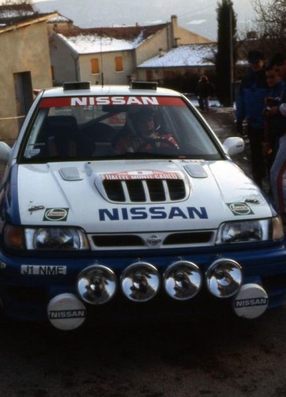 François Chatriot - Michel Périn
60º Rallye Automobile de Monte-Carlo 1992. Nissan Sunny GTI-R (J1 NME) Clasificado 7º.

Del 23 al 29 de Enero, Monte-Carlo.
Superficie: asfalto - nieve.

El Rally tenia un total de 3317.61 km de los que 628.29 km divididos en 26 tramos eran especiales (1 de ellas fue cancelada SS23 Col de Turini 3 de 22,21 Km).

Tomaron la salida 141 equipos, finalizaron 76.@
Palabras clave: ;Nissan;Sunny;GTI_R;Montecarlo;1992