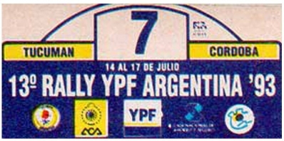 13º Rally YPF Argentina 1993
Prueba 7 de 13
Fecha: desde el miércoles 14 de julio de 1993 hasta el sábado 17 de julio de 1993.
Superficie: tierra.

El Rally tenia un total de 1,836.26 km de los que 507.13 km divididos en 25 tramos eran especiales. 

Se inscribieron 86 equipos, tomaron la salida 86, finalizaron 30.
Palabras clave: Argentina;1993