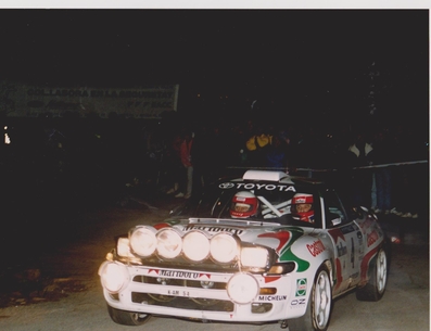 Didier Auriol - Bernard Occelli
29º Rallye Catalunya - Costa Brava - Rallye de España 1993. Toyota Celica Turbo 4WD -ST185- (K-AM 54). Clasificado 2º.

Del 1 al 4 de Noviembre, Lloret de Mar, Girona, Catalunya, España.
Superficie: asfalto.

El Rally tenia un total de 1750.85 km de los que 513.60 km divididos en 29 tramos eran especiales.

Se inscribieron 100 equipos, tomaron la salida 95, finalizaron 39.

© Joan Al
Tramo Collsaplana
@@
Palabras clave: Didier_Auriol;Toyota;Celica;ST185;Catalunya;1993;España;Spain