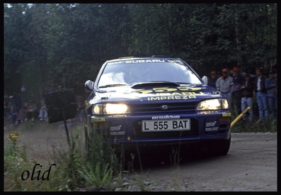 Ari Vatanen - Bruno Berglund
43º 1000 Lakes Rally 1993. Subaru Impreza 555 (L 555 BAT). Clasificado 2º.

Del 27 al 29 de Agosto, Jyväskylä, Finlandia.
Superficie: tierra.

El Rally tenia un total de 1555.92 km de los que 507.69 km divididos en 35 tramos eran especiales.

Se inscribieron 116 equipos, tomaron la salida 113, finalizaron 61.@
Palabras clave: ;Subaru;Impreza;Finlandia;1993