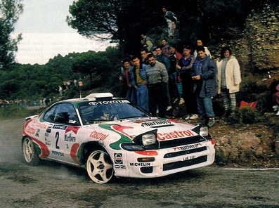 Juha Kankkunen - Nicky Grist
29º Rallye Catalunya - Costa Brava - Rallye de España 1993. Toyota Celica Turbo 4WD -ST185- (K-AM 5951). Clasificado 3º.

Foto en SS Talamanca (Estenalles 