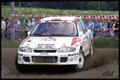 Kenneth Eriksson - Staffan Parmander
43º 1000 Lakes Rally 1993. Mitsubishi Lancer RS. Clasificado 5º.

Del 27 al 29 de Agosto, Jyväskylä, Finlandia.
Superficie: tierra.

El Rally tenia un total de 1555.92 km de los que 507.69 km divididos en 35 tramos eran especiales.

Se inscribieron 116 equipos, tomaron la salida 113, finalizaron 61.@

Palabras clave: Kenneth_Eriksson;Staffan_Parmander;Mitsubishi;Lancer;RS;Finlandia;1993