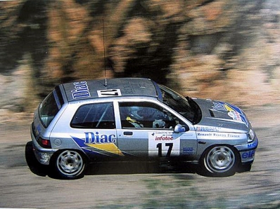 Jean Ragnotti - Gilles Thimonier
37º Tour de Corse - Rallye de France 1993. Renault Clio Williams (20 BBJ 91). Clasificado 8º.

Del 1 al 5 de Mayo, Ajaccio, Córcega, Francia.
Superficie: asfalto.

El Rally tenia un total de 1,130.95 Km de los que 556.42 Km divididos en 24 tramos eran especiales.

Se inscribieron 92 equipos, tomaron la salida 85, finalizaron 44.@
Palabras clave: ;Renault;Clio;Williams;Corse;Corcega;1993