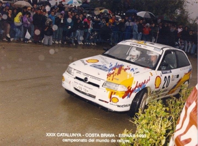 Luis Climent - Jose Antonio Muñoz
29º Rallye Catalunya - Costa Brava - Rallye de España 1993. Opel Astra GSi 16v (J133 TEH). Clasificado 8º.

Del 1 al 4 de Noviembre, Lloret de Mar, Girona, Catalunya, España.
Superficie: asfalto.

El Rally tenia un total de 1750.85 km de los que 513.60 km divididos en 29 tramos eran especiales.

Se inscribieron 100 equipos, tomaron la salida 95, finalizaron 39.@
Palabras clave: ;Opel;Astra;GSi;Catalunya;Costa_Brava;1993;Spain;España