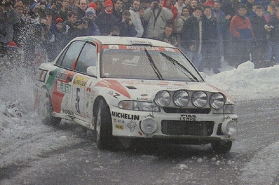 Armin Schwarz - Klaus Wicha
62º Rallye Automobile de Monte-Carlo 1994. Mitsubishi Lancer Evo I (L5 MRE). Clasificado 7º.

Del 22 al 27 de Enero, Monte-Carlo.
Superficie: asfalto - nieve.

El Rally tenia un total de 3058.00 km de los que 588.43 km divididos en 22 tramos eran especiales.

Se inscribieron 195 equipos, tomaron la salida 186, finalizaron 94.@
Palabras clave: ;Mitsubishi;Lancer;Montecarlo;1994