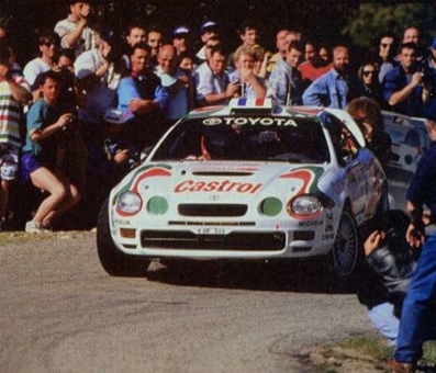 Didier Auriol - Denis Giraudet
39º Tour de Corse - Rallye de France 1995. Toyota Celica GT-Four -ST205- (K-AM 948). Clasificado 1º.

Del 3 al 5 de Mayo, Ajaccio, Córcega, Francia.
Superficie:asfalto.

El Rally tenia un total de 1234.04 km de los que 481.17 km divididos en 22 tramos eran especiales.

Se inscribieron 94 equipos, tomaron la salida 91, finalizaron 44.@
Palabras clave: Didier_Auriol;Toyota;Celica;ST205;Corcega;Corse;1995