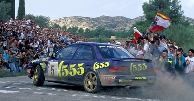 Carlos Sainz Cenamor - Luis Moya
31º Rallye Catalunya - Costa Brava - Rallye de España 1995. Subaru Impreza 555 (L555 REP). Clasificado 1º.

Del 23 al 25 de Octubre, Lloret de Mar, Girona, Catalunya, España.
Superficie: asfalto.

El Rally tenia un total de 1663.71 km de los que 474.35 km divididos en 23 tramos eran especiales.

Tomaron la salida 81 equipos, finalizaron 42.

Foto en 
