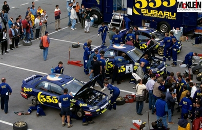 Asistencia del Equipo 555 Subaru WRT en el 31º Rallye Catalunya - Costa Brava - Rallye de España 1995
En los Subaru Impreza 555 de: 

5# (L555 REP) de Carlos Sainz Cenamor - Luis Moya, clasificado 1º.

4# (L555 BAT) de Colin McRae - Derek Ringer, clasificado 2º.

6# (M555 STE) de Piero Liatti - Alessandro Alessandrini, clasificado 3º.

Del 23 al 25 de Octubre, Lloret de Mar, Girona, Catalunya, España.
Superficie: asfalto.

El Rally tenia un total de 1663.71 km de los que 474.35 km divididos en 23 tramos eran especiales.

Tomaron la salida 81 equipos, finalizaron 42.
@
Palabras clave: ;Piero_Liatti;Subaru;Impreza;Catalunya;Costa_Brava;España;1995;Spain;Asistencias
