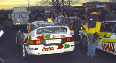 Armin Schwarz - Klaus Wicha
63º Rallye Automobile de Monte-Carlo 1995. Toyota Celica GT-Four -ST205- (K-AM 5038). Abandonó por motor en SS16 Moulinet - La Bollène Vésubie de 23.24 km quedando clasificado 94º.

Del 21 al 26 de Enero, Monte-Carlo.
Superficie: asfalto - nieve.

El Rally tenia un total de 2607.00 km de los que 546.80 km divididos en 21 tramos eran especiales.

Se inscribieron 207 equipos, tomaron la salida 204, finalizaron 83.@
Palabras clave: ;Toyota;Celica;GT;ST205;Montecarlo;1995;parque_cerrado