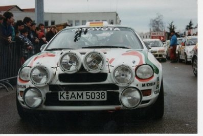 Armin Schwarz - Klaus Wicha
63º Rallye Automobile de Monte-Carlo 1995. Toyota Celica GT-Four -ST205- (K-AM 5038). Abandonó por motor en SS16 Moulinet - La Bollène Vésubie de 23.24 km quedando clasificado 94º.

Del 21 al 26 de Enero, Monte-Carlo.
Superficie: asfalto - nieve.

El Rally tenia un total de 2607.00 km de los que 546.80 km divididos en 21 tramos eran especiales.

Se inscribieron 207 equipos, tomaron la salida 204, finalizaron 83.@
Palabras clave: Armin_Schwarz;Klaus_Wicha;Toyota;Celica;GT;ST205;Montecarlo;1995;parque_cerrado