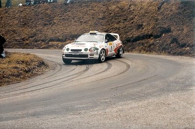 Armin Schwarz - Klaus Wicha
62º Rallye Automobile de Monte-Carlo 1996. Toyota Celica GT-Four (ST205). Clasificado 3º.

Del 20 al 25 de Enero, Monaco.
Superficie: asfalto - nieve.

El Rally tenia un total de 2569.00 km de los que 529.85 km divididos en 21 tramos eran especiales (2 de ellos fueron cancelados SS14 Les Quatres Chemins 1 y SS20 Les Quatres Chemins 2 de 33.50 km cada uno).

Tomaron la salida 150 equipos, finalizaron 99.@
Palabras clave: Toyota;Celica;Montecarlo;1996