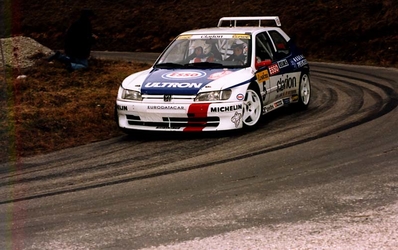 François Chatriot - Jean-Marc Andrié
62º Rallye Automobile de Monte-Carlo 1996. Peugeot 306 Maxi. Abandonó.

Del 20 al 25 de Enero, Monaco.
Superficie: asfalto - nieve.

El Rally tenia un total de 2569.00 km de los que 529.85 km divididos en 21 tramos eran especiales (2 de ellos fueron cancelados SS14 Les Quatres Chemins 1 y SS20 Les Quatres Chemins 2 de 33.50 km cada uno).

Tomaron la salida 150 equipos, finalizaron 99.@
Palabras clave: Peugeot;Maxi;Montecarlo;1996