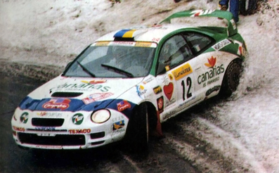 José Maria Ponce - Gaspar Leòn
65º Rallye Automobile de Monte-Carlo 1997. Toyota Celica GT-Four (ST205). Abandonó por accidente en SS12 Plan de Vitrolles de 18.60 Km.

Del 18 al 22 de Enero, Monte-Carlo.
Superficie: asfalto - nieve.

El Rally tenia un total de 1704.90 km de los que 398.31 km divididos en 18 tramos, eran especiales.

Tomaron la salida 23 equiposs, finalizaron 17.@
Palabras clave: ;Toyota;Celica;GT-Four;ST205;Montecarlo;1997