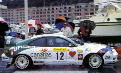 José Maria Ponce - Gaspar Leòn
65º Rallye Automobile de Monte-Carlo 1997. Toyota Celica GT-Four (ST205). Abandonó por accidente en SS12 Plan de Vitrolles de 18.60 Km.

Del 18 al 22 de Enero, Monte-Carlo.
Superficie: asfalto - nieve.

El Rally tenia un total de 1704.90 km de los que 398.31 km divididos en 18 tramos, eran especiales.

Tomaron la salida 23 equiposs, finalizaron 17.@
Palabras clave: ;Toyota;Celica;GT-Four;ST205;Montecarlo;1997;parque_cerrado