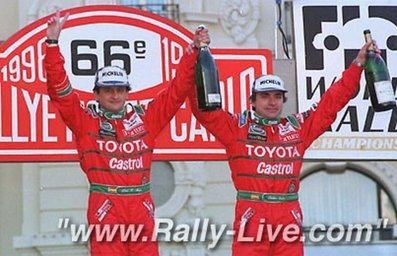 66º Rallye Automobile de Monte-Carlo 1998
Podium
Carlos Sainz - Luís Moya, clasificado 1º, con Toyota Corolla WRC (K-AM 307)

Del 19 al 21 de Enero, Monte-Carlo.
Superficie: asfalto - nieve.

El Rally tenia un total de 1454.53 km de los que 359.19 km divididos en 18 tramos eran especiales.

Tomaron la salida 106 equipos, finalizaron 60.@
Palabras clave: Montecarlo;1998;Personajes