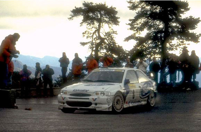 Bruno Thiry - Stéphane Prévot
66º Rallye Automobile de Monte-Carlo 1998. Ford Escort WRC (R3 FMC). Clasificado 6º.

Del 19 al 21 de Enero, Monte-Carlo.
Superficie: asfalto - nieve.

El Rally tenia un total de 1454.53 km de los que 359.19 km divididos en 18 tramos eran especiales.

Tomaron la salida 106 equipos, finalizaron 60.@
Palabras clave: Ford;Escort;WRC;Montecarlo;1998