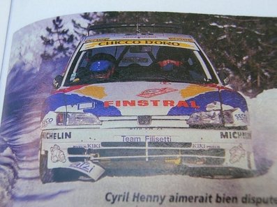 Cyril Henny - Aurore Maëder-Brand
66º Rallye Automobile de Monte-Carlo 1998. Peugeot 306 Maxi. Clasificado 17º.

Del 19 al 21 de Enero, Monte-Carlo .
Superficie: asfalto - nieve.

El Rally tenia un total de 1454.53 km de los que 359.19 km divididos en 18 tramos eran especiales.

Tomaron la salida 106 equipos, finalizaron 60.@
Palabras clave: Peugeot;Montecarlo;1998