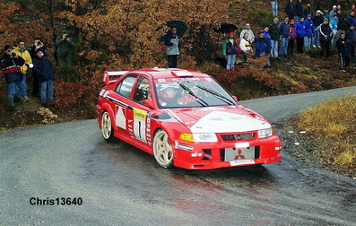 Tommi Mäkinen - Risto Mannisenmaki
67º Rallye Automobile de Monte-Carlo 1999. Mitsubishi Lancer Evo VI (S2 TMR). Clasificado 1º.

Del 17 al 20 de Enero, Monte-Carlo.
Superficie: asfalto - nieve.

El Rally tenia un total de 1613.7 km de los que 424.6 km divididos en 14 tramos eran especiales.

Tomaron la salida 86 equipos, finalizaron 46.@
Palabras clave: ;Mitsubishi;Lancer;Evo;VI;Montecarlo;1999