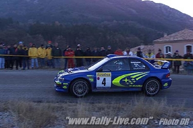 Juha Kankkunen - Juha Repo
68º Rallye Automobile de Monte-Carlo 2000. Subaru Impreza S5 WRC '99 (T16 SRT). Clasificado 3º.

Del 19 al 22 de Enero, Monte-Carlo.
Superficie: asfalto - nieve

El Rally tenía un total de 1434.85 km de los que 412.81 km divididos en 15 tramos eran especiales (uno de ellos fue cancelado SS6 L'Epine - Rosans de 31.40 km).

Tomaron la salida 92 equipos, finalizaron 59.
Palabras clave: ;Juha_Repo;Subaru;Impreza;WRC;Montecarlo;2000