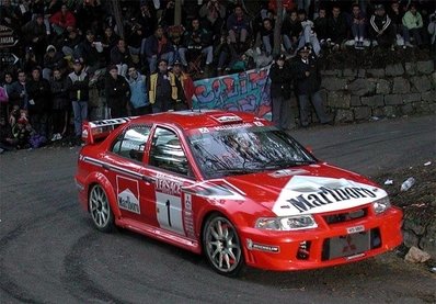 Tommi Mäkinen - Risto Mannisenmäki
47º Rallye Sanremo - Rallye d'Italia 2000. Mitsubishi Lancer Evo VI (V9 MMR). Clasificado 3º.

Del 19 al 22 de Octubre, Sanremo.
Superficie: asfalto.

El Rally tenia un total de 1065.75 Km de los que 382.79 Km divididos en 17 tramos eran especiales (uno de ellos fue cancelado SS15 Langan 2 de 37.81 Km.

Se inscribieron 123 equipos, tomaron la salida 115, finalizaron 62.@
Palabras clave: Tommi_Makinen;Mitsubishi;Lancer;Sanremo;2000