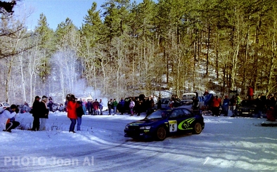 Richard Burns - Robert Reid
68º Rallye Automobile de Monte-Carlo 2000. Subaru Impreza S5 WRC '99 (T15 SRT). Abandonó por motor al no arrancar en el inicio de la 2ª etapa.

Del 19 al 22 de Enero, Monte-Carlo.
Superficie: asfalto - nieve

El Rally tenía un total de 1434.85 km de los que 412.81 km divididos en 15 tramos eran especiales (uno de ellos fue cancelado SS6 L'Epine - Rosans de 31.40 km).

Tomaron la salida 92 equipos, finalizaron 59.

© Joan Al
Foto en SS13 Sisteron - Thoard de 36.94 km
@
Palabras clave: Richard_Burns;Robert_Reid;Subaru;Impreza;WRC;Montecarlo;2000;Nieve