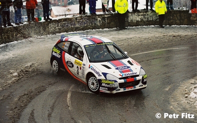 Carlos Sainz Cenamor - Luis Moya
69º Rallye Automobile de Monte-Carlo 2001. Ford Focus WRC '01 (V10 FMC). Clasificado 2º.

Del 18 al 21 de Enero, Mónaco.
Superficie: asfalto - nieve.

El Rally tenia un total de 1738.81 km de los que 392.18 km divididos en 15 tramos eran especiales, (una de ellas fue cancelada SS10 Comps 2 de 20.53 Km).

Se inscribieron 60 equipos, tomaron la salida 56, finalizaron 27.

© Petr Fitz
@@
Palabras clave: ;Ford;Focus;Montecarlo;2001