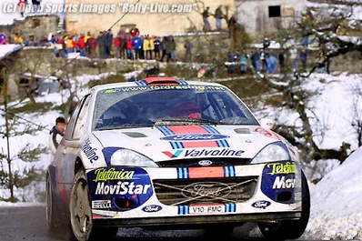 Carlos Sainz Cenamor - Lui­s Moya
69º Rallye Automobile de Monte-Carlo 2001. Ford Focus WRC '01 (V10 FMC). Clasificado 2º.

Del 18 al 21 de Enero, Mónaco.
Superficie: asfalto - nieve.

El Rally tenia un total de 1738.81 km de los que 392.18 km divididos en 15 tramos eran especiales, (una de ellas fue cancelada SS10 Comps 2 de 20.53 Km).

Se inscribieron 60 equipos, tomaron la salida 56, finalizaron 27.@
Palabras clave: Ford;Focus;Montecarlo;2001