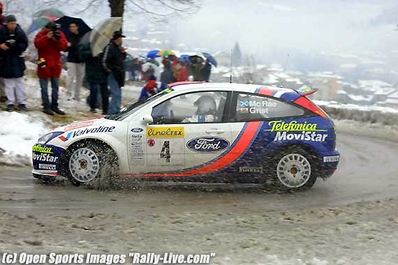 Colin McRae - Nicky Grist
69º Rallye Automobile de Monte-Carlo 2001. Ford Focus WRC 01 (V9 FMC). Abandonó por avería mecánica en SS13 Loda - Lucéram 1 de 16.55 km.

Del 18 al 21 de Enero, Mónaco.
Superficie: asfalto - nieve.

El Rally tenia un total de 1738.81 km de los que 392.18 km divididos en 15 tramos eran especiales, (una de ellas fue cancelada SS10 Comps 2 de 20.53 Km).

Se inscribieron 60 equipos, tomaron la salida 56, finalizaron 27.@
Palabras clave: Ford;Focus;WRC;Montecarlo;2001;nieve