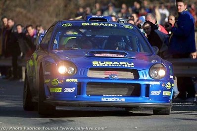 Tommi Mäkinen - Kaj Lindström
70º Rallye Automobile de Monte-Carlo 2002. Subaru Impreza S7 WRC '01 (X28 SRT). Clasificado 1º.

Del 18 al 20 de Enero, Monaco.
Superficie: asfalto - nieve.

El Rally tenia un total de 1424.55 km km de los que 396.78 km divididos en 15 tramos eran especiales, (una de ellas fue cancelada SS2 Sisteron - Thoard 1 de 36.73 Km).

Se inscribieron 55 equipos, tomaron la salida 54, finalizaron 26.@
Palabras clave: Tommi_Makinen;Subaru;Impreza;WRC;Montecarlo;2002