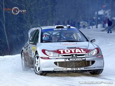 Gilles Panizzi - Hervé Panizzi
70º Rallye Automobile de Monte-Carlo 2002. Peugeot 206 WRC (952 NVB 75). Clasificado 7º.

Del 18 al 20 de Enero, Monaco.
Superficie: asfalto - nieve.

El Rally tenia un total de 1424.55 km km de los que 396.78 km divididos en 15 tramos eran especiales, (una de ellas fue cancelada SS2 Sisteron - Thoard 1 de 36.73 Km).

Se inscribieron 55 equipos, tomaron la salida 54, finalizaron 26.@
Palabras clave: Gilles_Panizzi;Peugeot;WRC;Montecarlo;2002;nieve