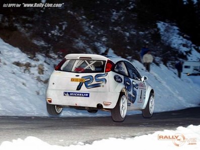 Markko Märtin - Michael Park
71º Rallye Automobile de Monte-Carlo 2003. Ford Focus WRC '02 (EX02 OBD). Clasificado 4º.

Del 24 al 26 de Enero, Monaco.
Superficie: asfalto - nieve.

El Rally tenia un total de 1357.92 km de los que 415.02 km divididos en 14 tramos eran especiales.

Tomaron la salida 50 equipos, finalizaron 29.@
Palabras clave: Ford;Focus;WRC;Montecarlo;2003;saltos