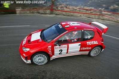 Richard Burns - Robert Reid
71º Rallye Automobile de Monte-Carlo 2003. Peugeot 206 WRC (206 NLM 75). Clasificado 5º.

Del 24 al 26 de Enero, Monaco.
Superficie: asfalto - nieve.

El Rally tenia un total de 1357.92 km de los que 415.02 km divididos en 14 tramos eran especiales.

Tomaron la salida 50 equipos, finalizaron 29.@
Palabras clave: Peugeot;WRC;Montecarlo;2003