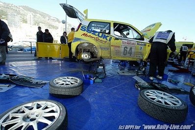 Asistencia en el 71º Rallye de Monte-Carlo 2003
En el Suzuki Ignis S1600 de Ville-Pertti Teuronen - Harri Kaapro, retirado por mecà¡nica.@
Palabras clave: Suzuki;Ignis;Montecarlo;2003;Asistencias