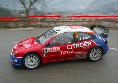 Sébastien Loeb - Daniel Elena
72º Rallye Automobile de Monte-Carlo 2004. Citröen Xsara WRC (20 DDM 92). Clasificado 1º.

Del 23 al 25 de Enero, Monaco.
Superficie: asfalto.

El Rally tenia un total de 1,331.92 Km de los que 389.12 Km divididos en 15 tramos, eran especiales (2 de ellos fueron cancelados SS1 Selonnet - Breziers 1 de 22.64 Km y SS10 Tourette du Chateau - St Antonin 2 de 24.80 Km. Uno de ellos se dio con tiempo de tramo teórico a todos los equipos, SS8 Tourette du Chateau - St Antonin 1 de 24.80 Km).

Se inscribieron 45 equipos, tomaron la salida 43, finalizaron 20.@
Palabras clave: Sebastien_Loeb;Citroen;Xsara;WRC;Montecarlo;2004