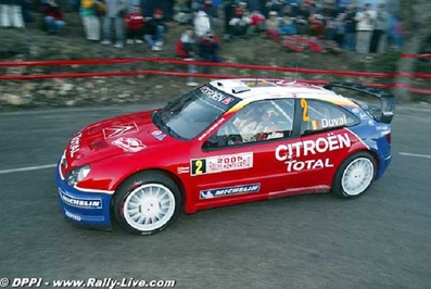 François Duval - Stéphane Prévot
73º Rallye Automobile de Monte-Carlo 2005. Citröen Xsara WRC (585 DEX 78). Abandonó por accidente en SS6 Toudon - Saint Antonin 1 de 19.52 Km.
Citroën Total WRT

Del 21 al 23 de Enero, Mónaco
Superficie: asfalto - nieve.

El Rally tenis un total de 1360.13 km de los que 353.07 km divididos en 15 tramos eran especiales.

Tomaron la salida 34 equipos, finalizaron 24.@
Palabras clave: Citroen;Xsara;WRC;Montecarlo;2005
