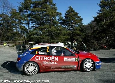 François Duval - Stéphane Prévot
73º Rallye Automobile de Monte-Carlo 2005. Citröen Xsara WRC. Abandonò por accidente en SS6 Toudon - Saint Antonin 1 de 19.52 Km.
El Rally tenis un total de 1,360.13 Km de los que 353.07 Km divididos en 15 tramos, eran especiales.
Tomaron la salida 34 equipos, finalizaron 24.@
Palabras clave: François_Duval;Stéphane_Prévot;Citroen;Xsara;WRC;Montecarlo;2005