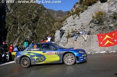 Stéphane Sarrazin - Stéphane Prévot
74º Rallye Automobile de Monte-Carlo 2006. Subaru Impreza S12 WRC 06 (GT55 SRT). Clasificado 5º.

Del 20 al 22 de Enero, Monaco.
Superficie: asfalto - nieve.

El Rally tenia un total de 1294.89 Km de los que 366.39 km divididos en 18 tramos eran especiales, (2 de ellas fueron canceladas SS3 Pierlas - Ilonse 1 de 23.22 Km y SS11 La Tour sur Tinee - Utelle 2 de 18.73 Km).

Se inscribieron 53 equipos, tomaron la salida 51, finalizaron 43.@
Palabras clave: Stéphane_Sarrazin;Stéphane_Prévot;Subaru;Impreza;WRC;Montecarlo;2006