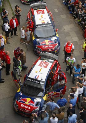 27º ADAC Rally Alemania 2008
Los 2 primeros clasificados, ambos con Citröen C4 WRC
Número 1: Sébastien Loeb - Daniel Elena, clasificado 1º.
Número 2: Dani Sordo - Marc Martí, clasificado 2º.@@
Palabras clave: Sebastien_Loeb;Dani_Sordo;Citroen;WRC;Alemania;2008;Parque_Cerrado