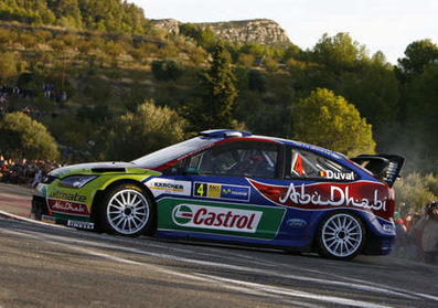 François Duval - Patrick Pivato
44º RallyRACC Catalunya - Costa Daurada 2008. Ford Focus RS WRC '08. Clasificado 4º.

Del 2 al 5 de Octubre, Salou, Tarragona, Catalunya, España.
Superficie: asfalto.

El Rally tenia un total de 1313.99 Km de los que 353.62 Km divididos en 18 tramos eran especiales.

Se inscribieron 79 equipos, tomaron la salida 69, finalizaron 48.

Foto: Cruce El Molar
@
Palabras clave: ;Ford;Focus;WRC;Catalunya;2008