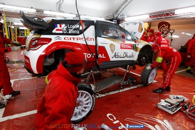 Asistencia del Equipo Citröen Total Abu Dhabi WRT en el 81º Rallye Monte-Carlo 2013
En el Citröen DS3 WRC de Sébastien Loeb - Daniel Elena, clasificado 1º.

Del 15 al 20 de Enero, Valence.
Superficie: asfalto - nieve.

El Rallye tenia un total de 1778.81 Km de los que 468.42 Km divididos en 18 tramos eran especiales (2 de ellos fueron cancelados por exceso de nieve, SS17 Moulinet - La Bollene Vesubie 3 de 23.54 Km y SS18 Lantosque - Luceram 2 de 18.95 Km).

Tomaron la salida 73 equipos, finalizaron 45.
@
Palabras clave: Sebastien_Loeb;Citroen;DS3;WRC;Montecarlo;2013;Asistencias