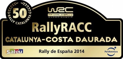 50º RallyRACC Catalunya - Costa Daurada 2014
Placa del "50 aniversario" de la prueba

Del jueves 23-Octubre-2014 al Sábado 26-Octubre-2014
Superficie: tierra - asfalto.

El Rally tenia un total de 1391.53 Km de los que 372.96 Km divididos en 17 tramos eran especiales cronometrados.

Se inscribieron 74 equipos, tomaron la salida 64, finalizaron 56.
Palabras clave: Catalunya;España;Spain;2014