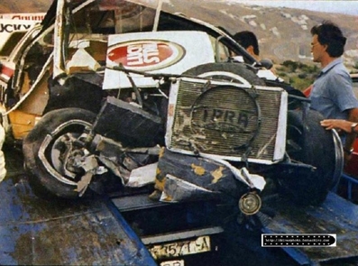 Medardo Perez-Juan Jose Alonso
8º Rally Islas Canarias 1986. Lancia Rally 037. Abandonó por accidente.

En este estado quedo el Lancia tras sufrir una aparatosa salida de carretera en el tramo "CUESTA DE LAS TABLAS".

Del 28 al 29 de Junio
Superficie: asfalto.

Desconocemos de cuantos kilómetros constaba la prueba, tanto totales como cronometrados.

Tomaron la salida 49 equipos, finalizaron 21.@
Palabras clave: Medardo_Perez;Juan-Jose_Alonso;Lancia;Canarias;1986;grupo_B;crash