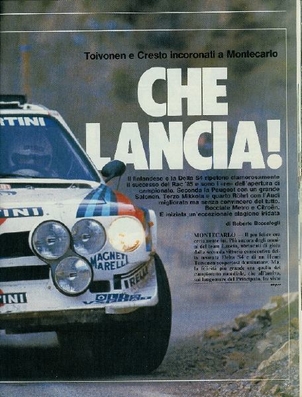 Henri Toivonen - Sergio Cresto
54º Rallye Monte-Carlo 1986. Lancia Delta S4. Clasificado 1º.
Palabras clave: Lancia;Delta;Montecarlo;detalles;1986;Grupo_B